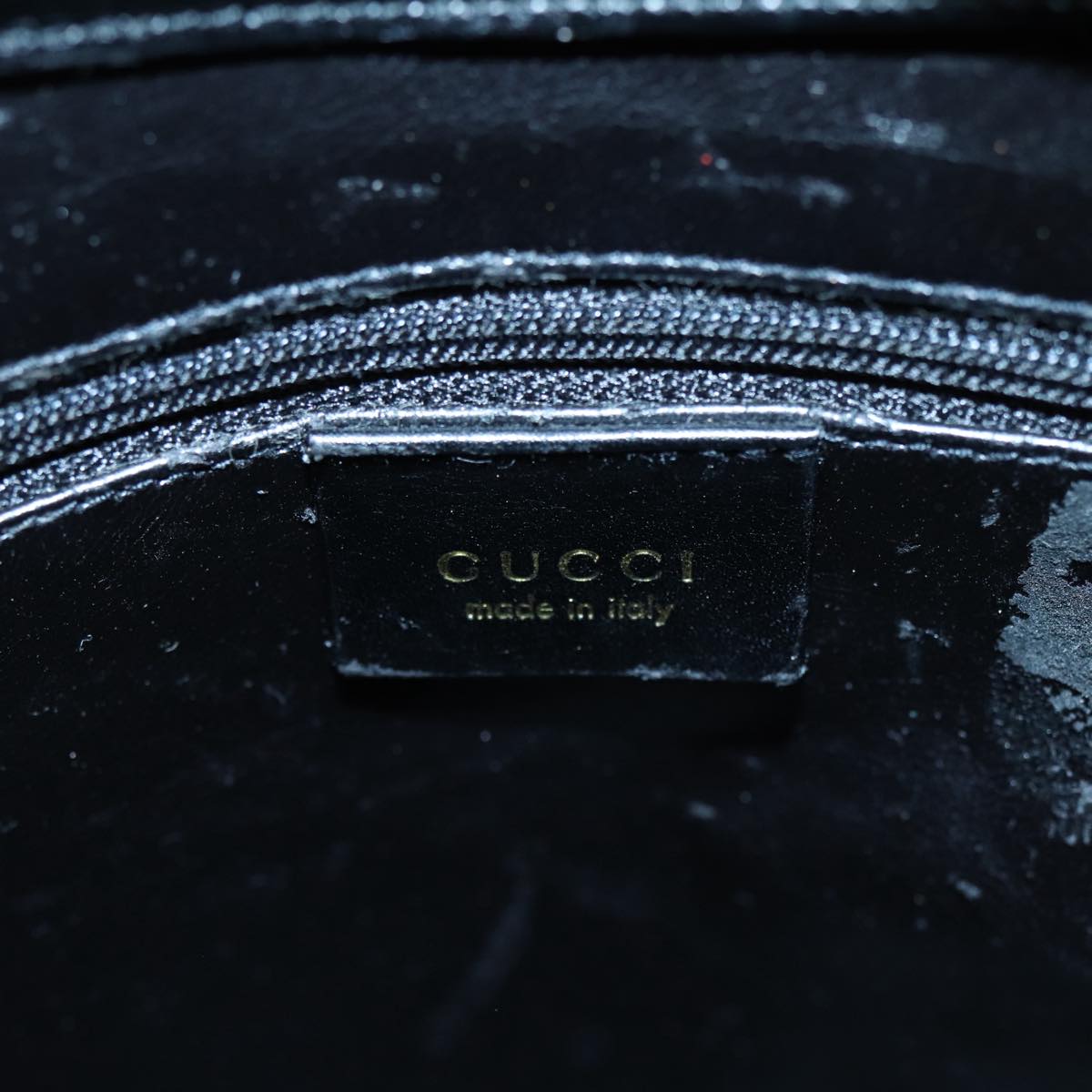 GUCCI Bamboo Shoulder Bag Leather Black Gold 001 3007 ep5224