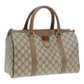 GUCCI GG Supreme Web Sherry Line Boston Bag PVC Beige Gold 40 02 007 ep5225