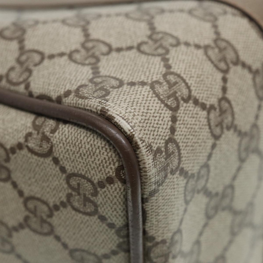 GUCCI GG Supreme Web Sherry Line Boston Bag PVC Beige Gold 40 02 007 ep5225