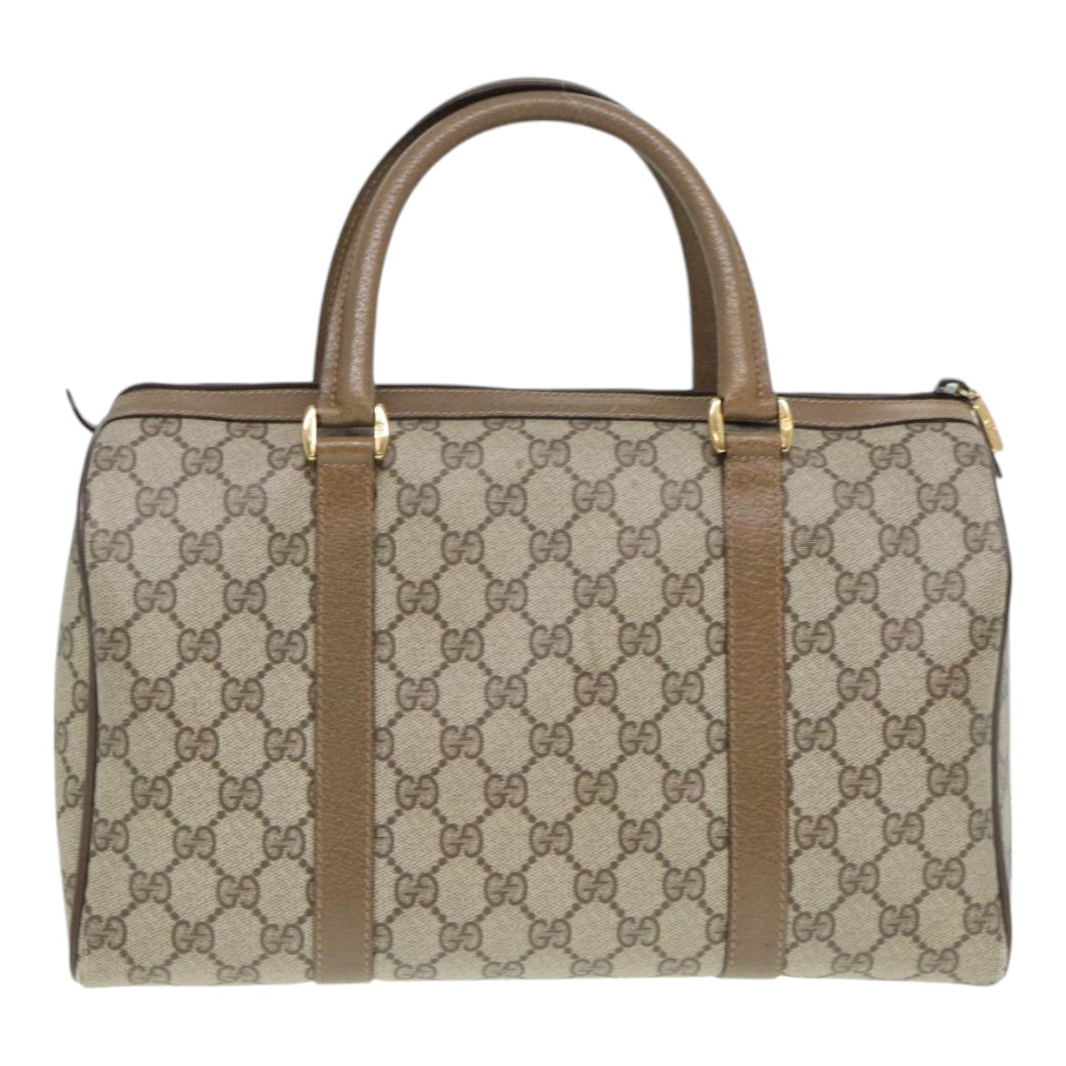 GUCCI GG Supreme Web Sherry Line Boston Bag PVC Beige Gold 40 02 007 ep5225