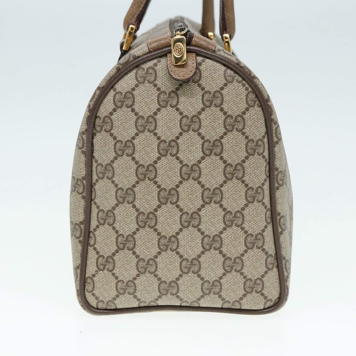 GUCCI GG Supreme Web Sherry Line Boston Bag PVC Beige Gold 40 02 007 ep5225