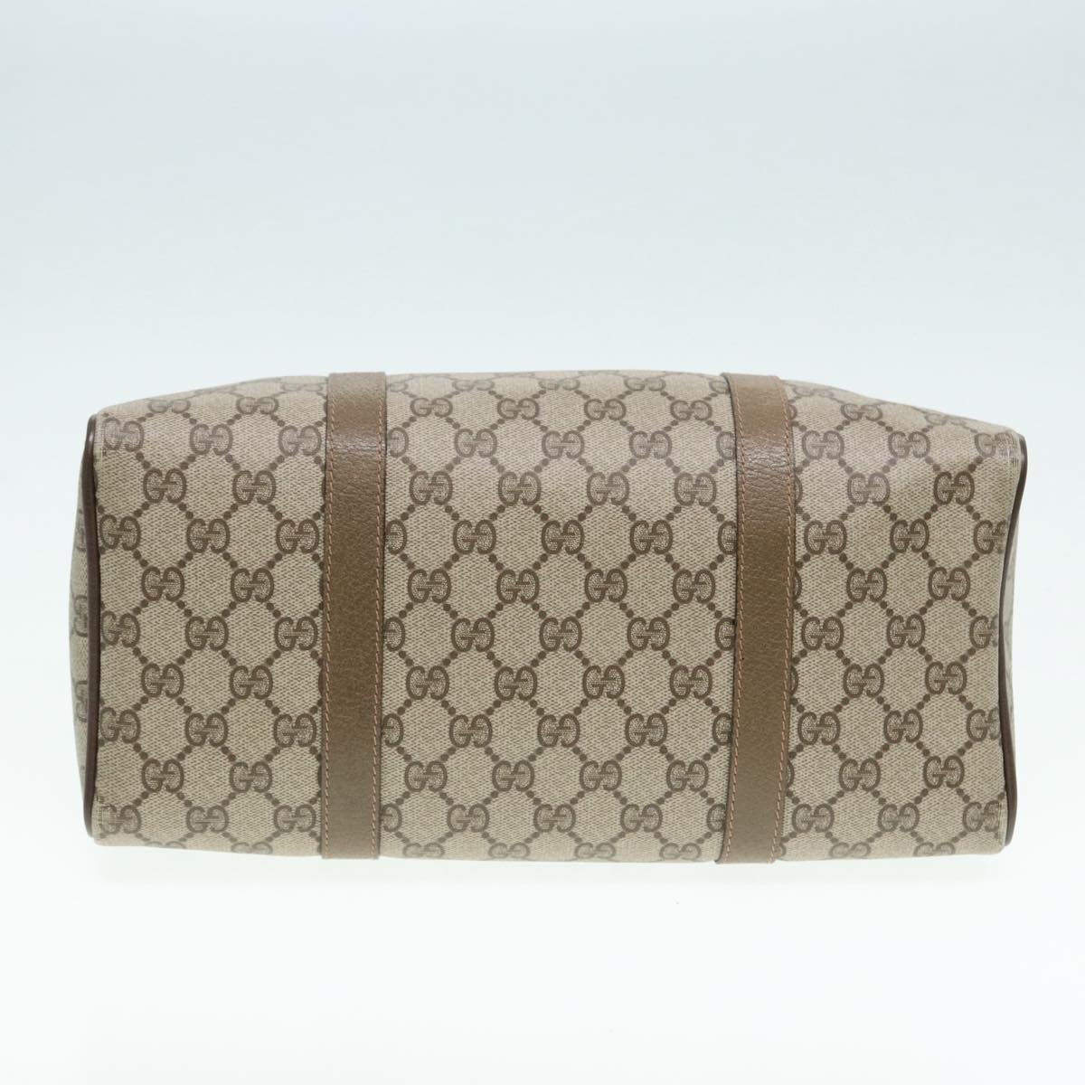 GUCCI GG Supreme Web Sherry Line Boston Bag PVC Beige Gold 40 02 007 ep5225