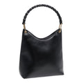 GUCCI Bamboo Hand Bag Leather Black Gold 001 3007 ep5226