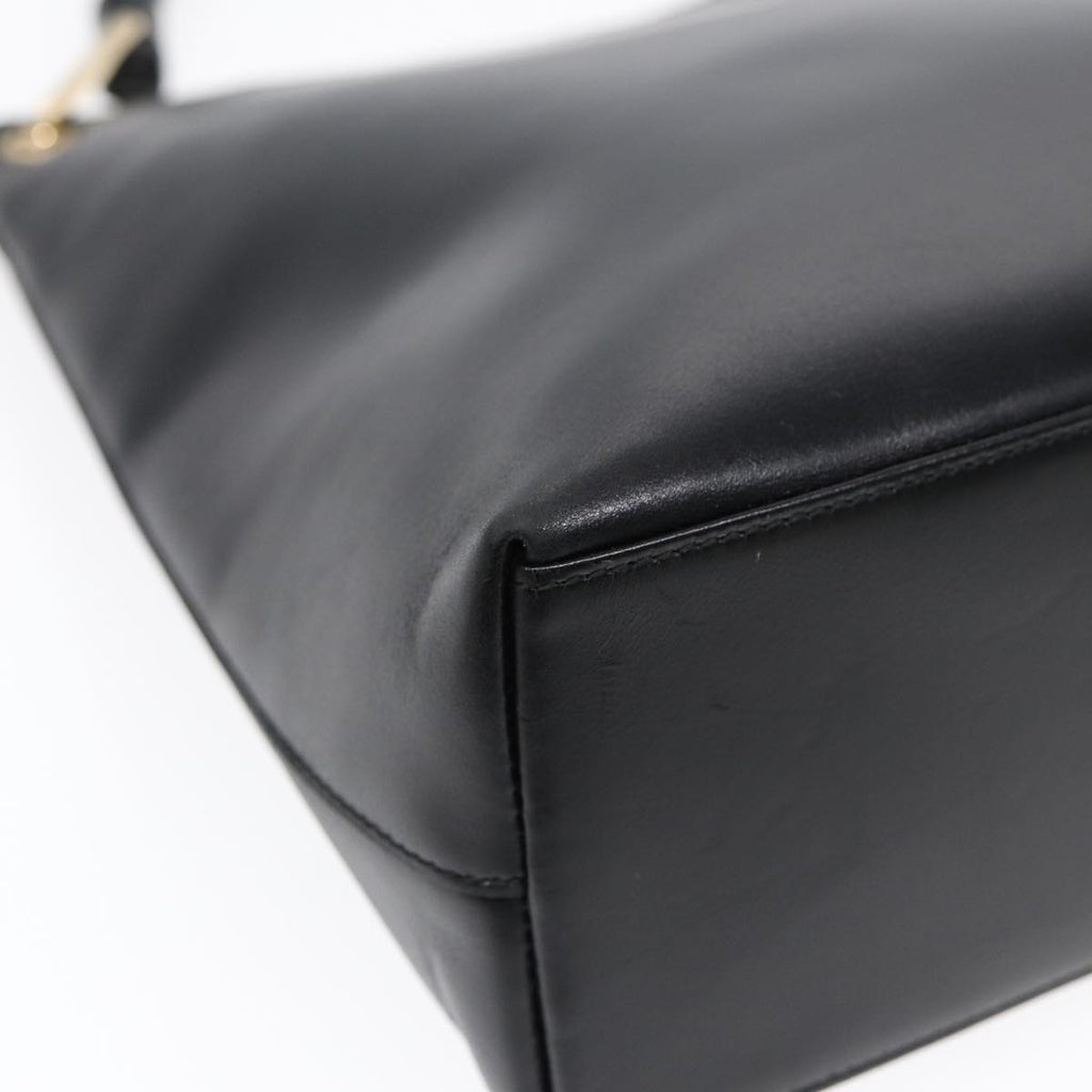 GUCCI Bamboo Hand Bag Leather Black Gold 001 3007 ep5226