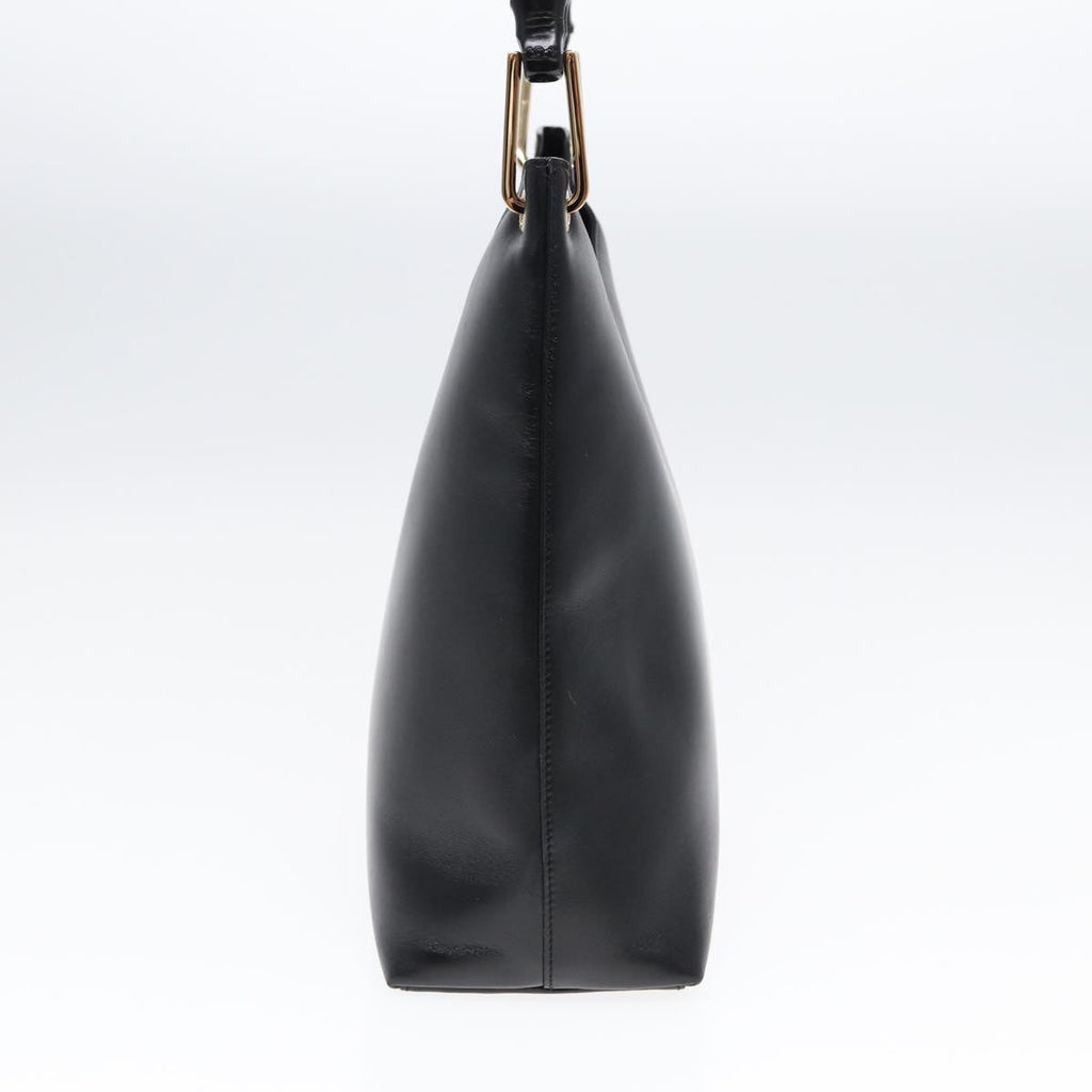 GUCCI Bamboo Hand Bag Leather Black Gold 001 3007 ep5226