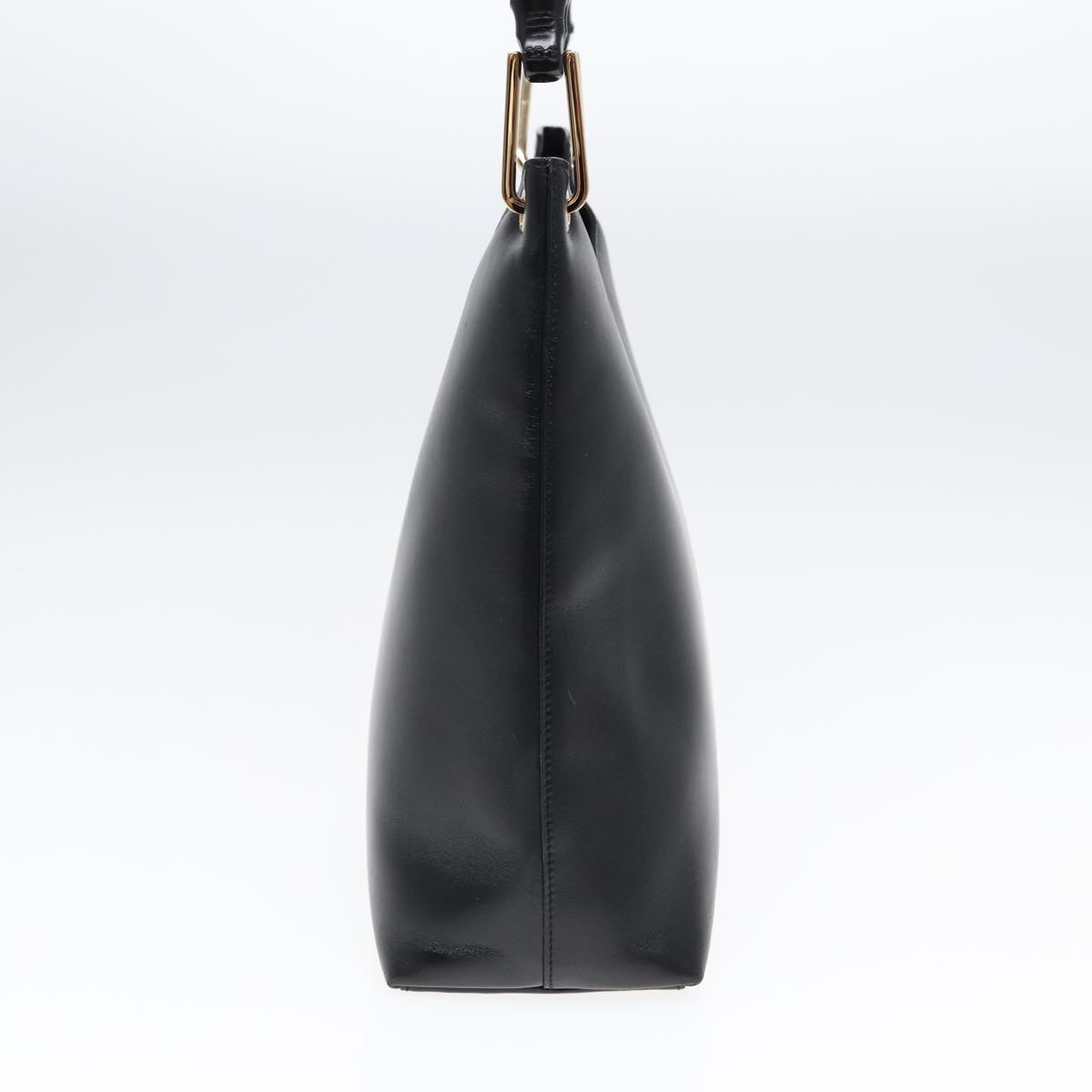 GUCCI Bamboo Hand Bag Leather Black Gold 001 3007 ep5226