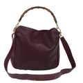 GUCCI Bamboo Hand Bag Leather 2way Wine Red Gold 001 1638 2615 ep5227
