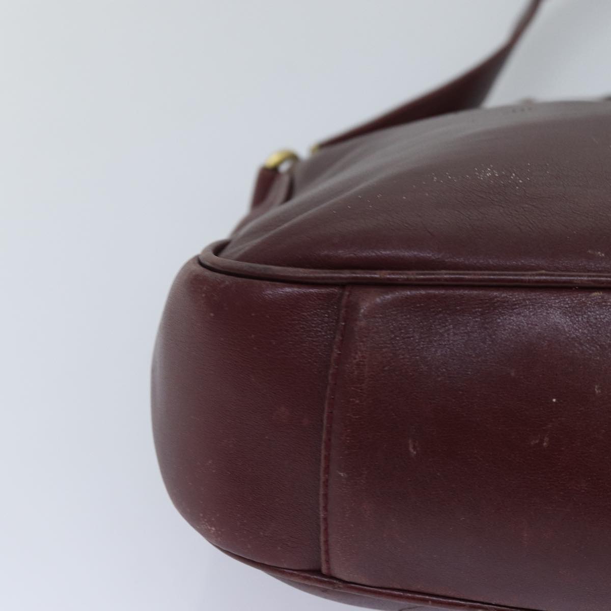 GUCCI Bamboo Hand Bag Leather 2way Wine Red Gold 001 1638 2615 ep5227