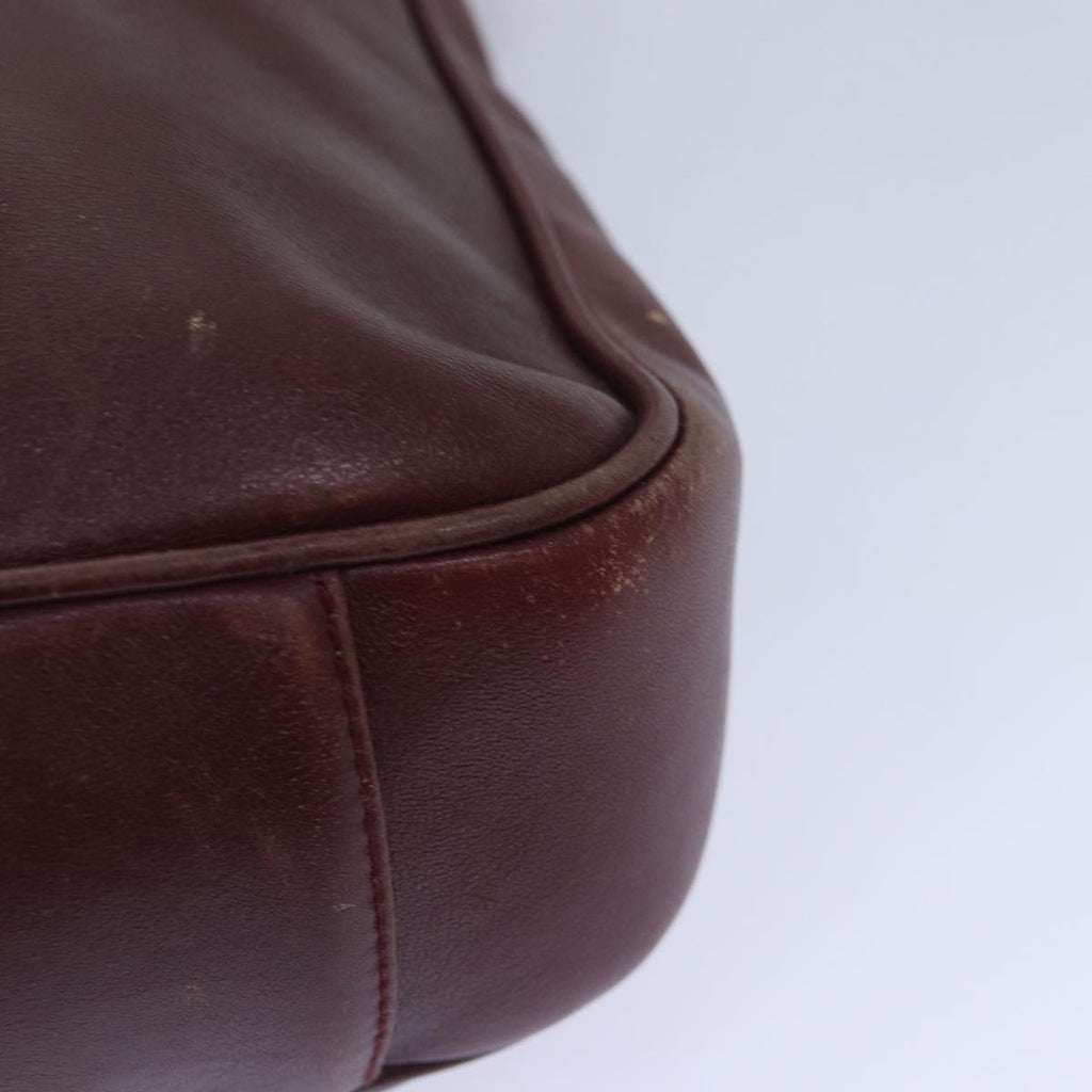 GUCCI Bamboo Hand Bag Leather 2way Wine Red Gold 001 1638 2615 ep5227