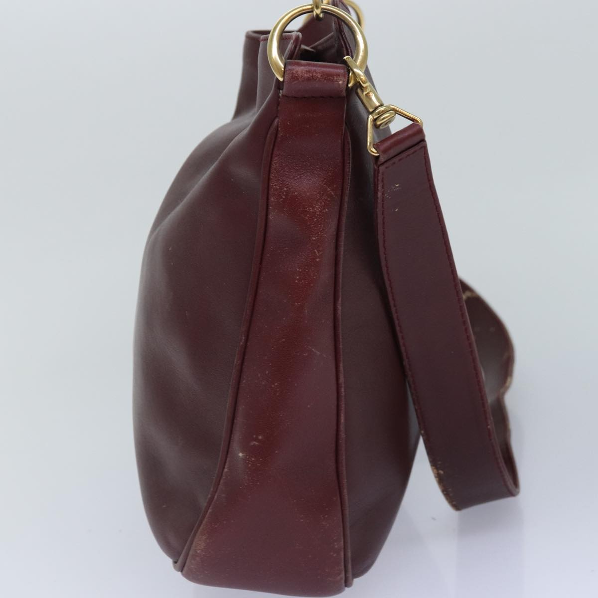 GUCCI Bamboo Hand Bag Leather 2way Wine Red Gold 001 1638 2615 ep5227