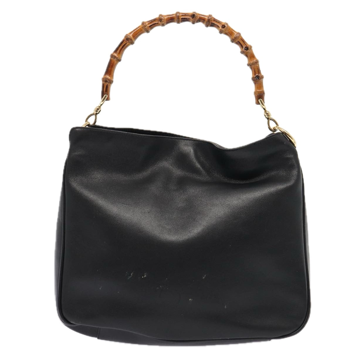 GUCCI Bamboo Hand Bag Leather 2way Brown Gold 001 1998 1638 ep5228