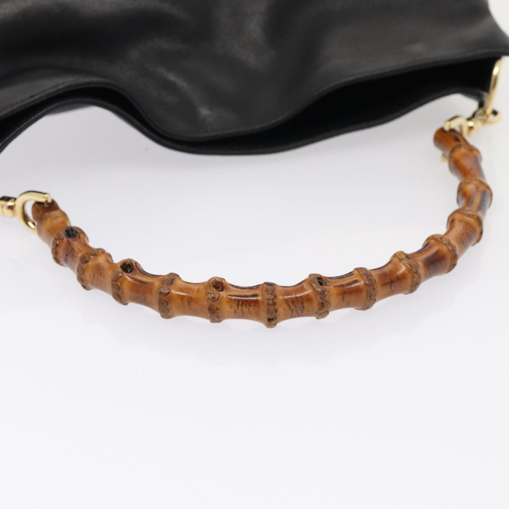GUCCI Bamboo Hand Bag Leather 2way Brown Gold 001 1998 1638 ep5228