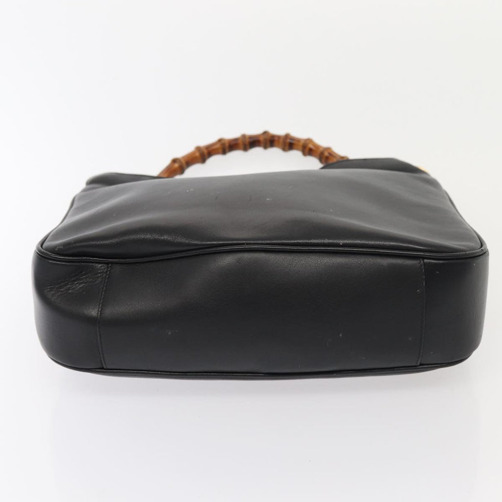 GUCCI Bamboo Hand Bag Leather 2way Brown Gold 001 1998 1638 ep5228