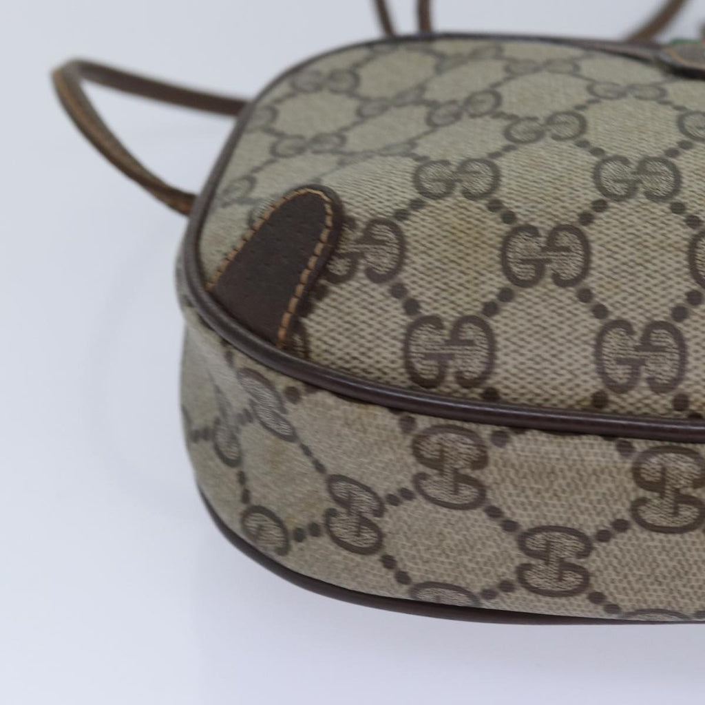 GUCCI GG Supreme Web Sherry Line Shoulder Bag PVC Beige 156 02 066 ep5229