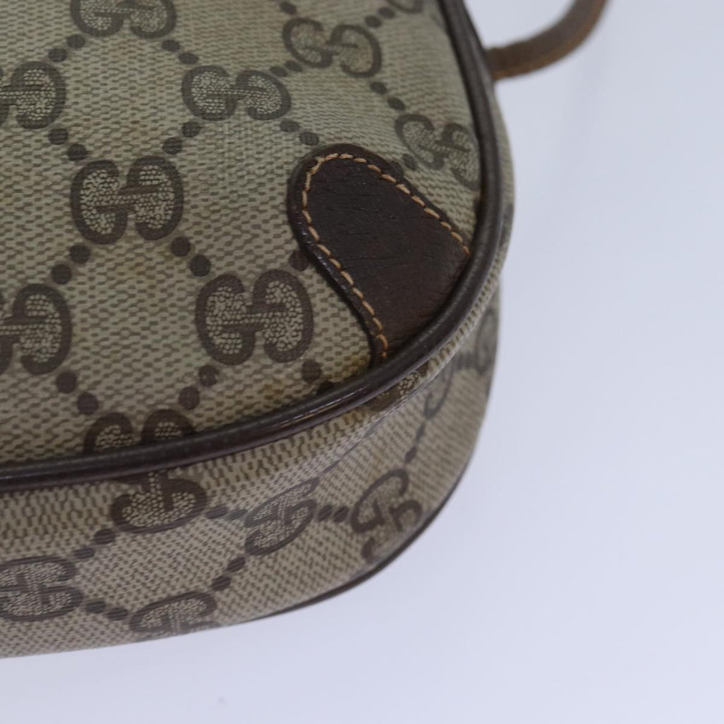 GUCCI GG Supreme Web Sherry Line Shoulder Bag PVC Beige 156 02 066 ep5229