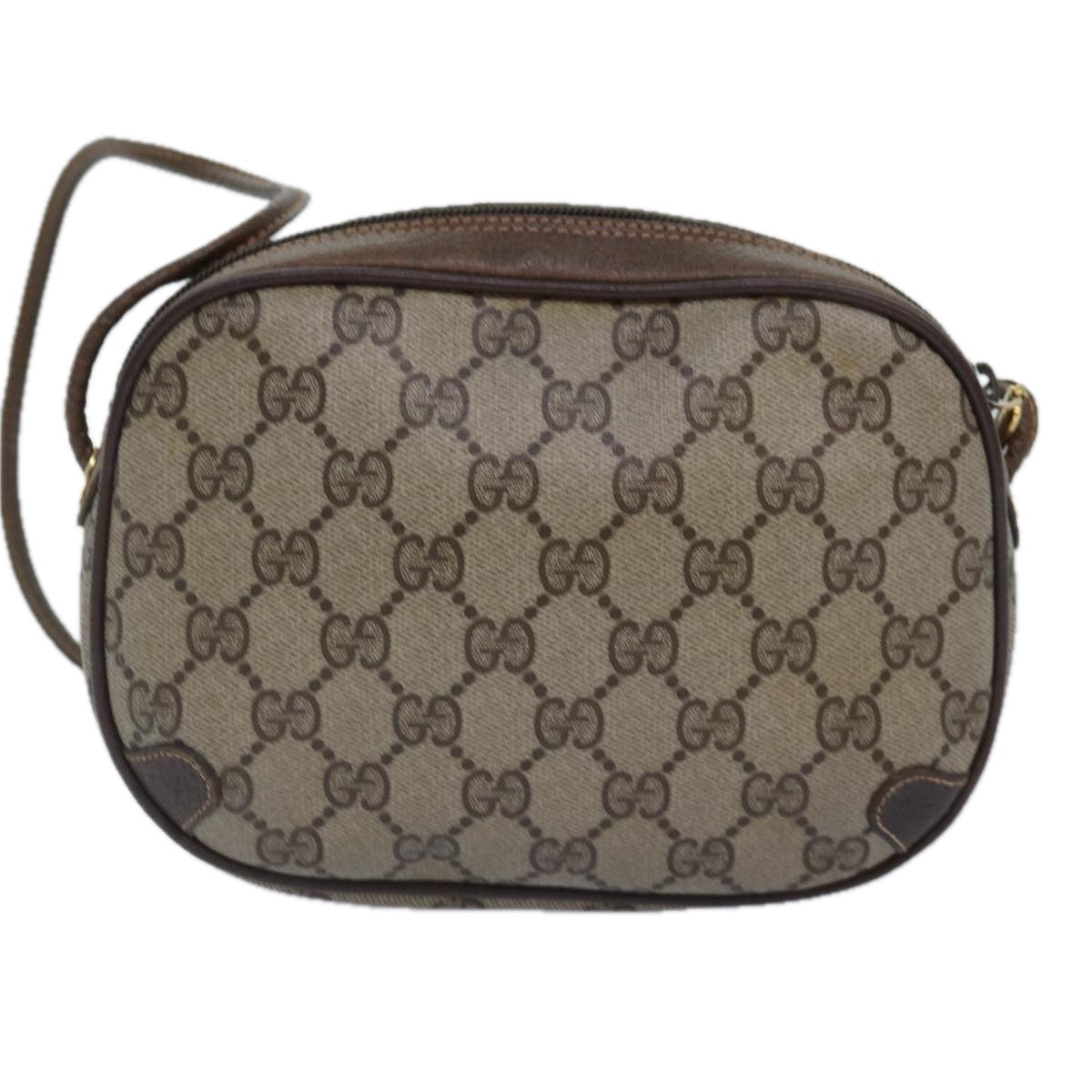 GUCCI GG Supreme Web Sherry Line Shoulder Bag PVC Beige 156 02 066 ep5229