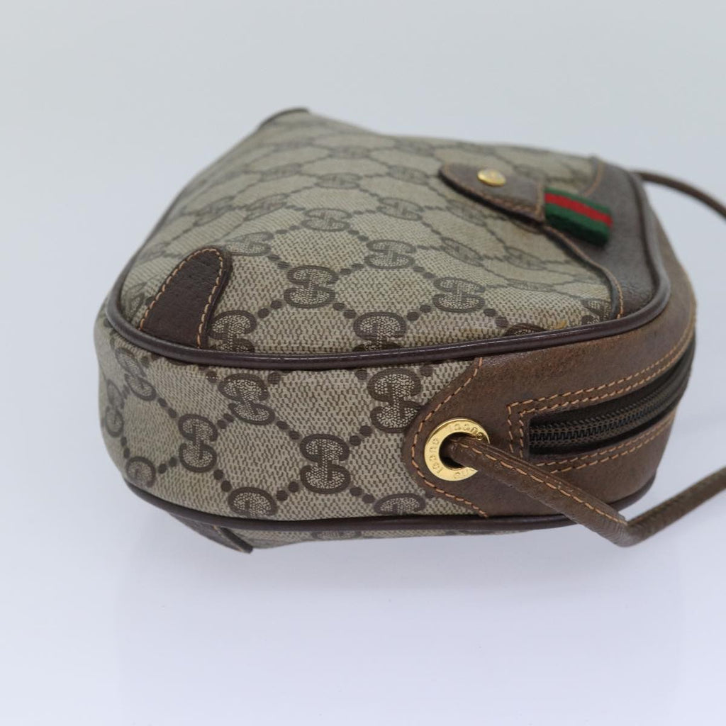 GUCCI GG Supreme Web Sherry Line Shoulder Bag PVC Beige 156 02 066 ep5229