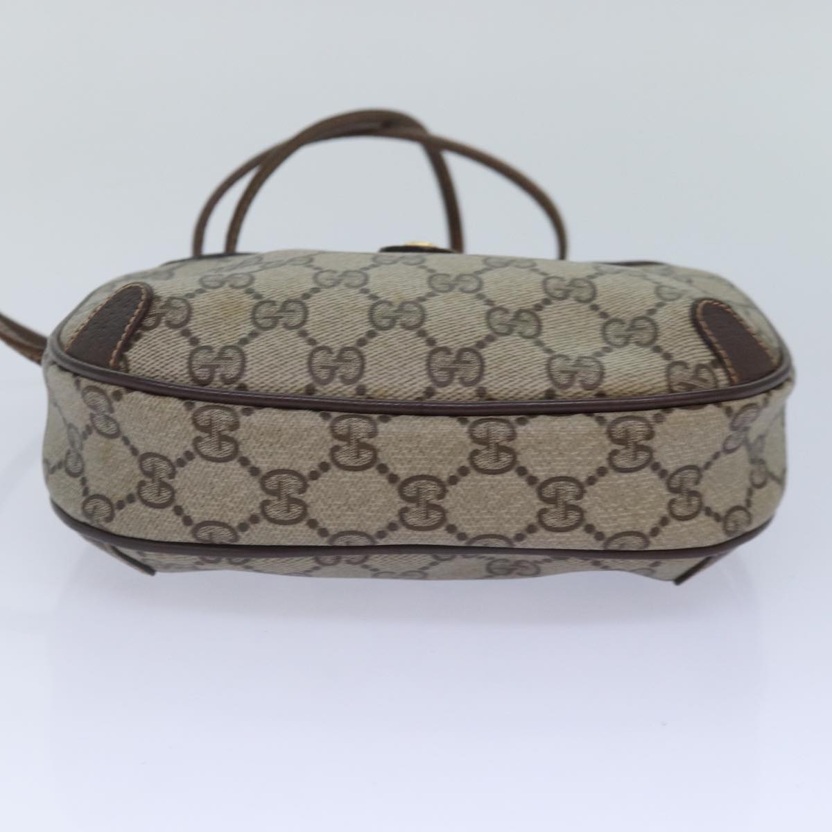 GUCCI GG Supreme Web Sherry Line Shoulder Bag PVC Beige 156 02 066 ep5229