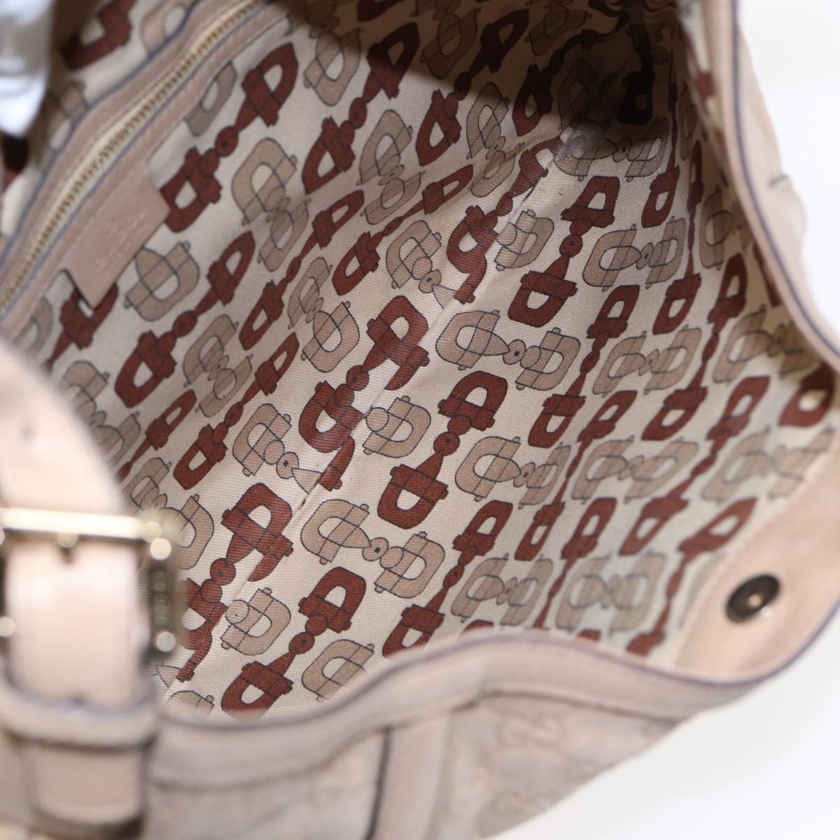 GUCCI GG Canvas Guccissima Interlocking Shoulder Bag Beige 162740 ep5234