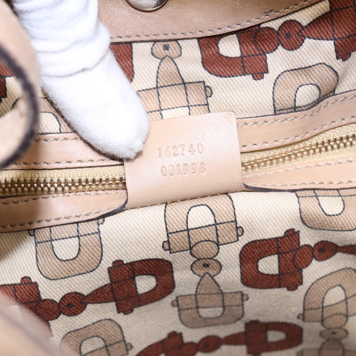 GUCCI GG Canvas Guccissima Interlocking Shoulder Bag Beige 162740 ep5234