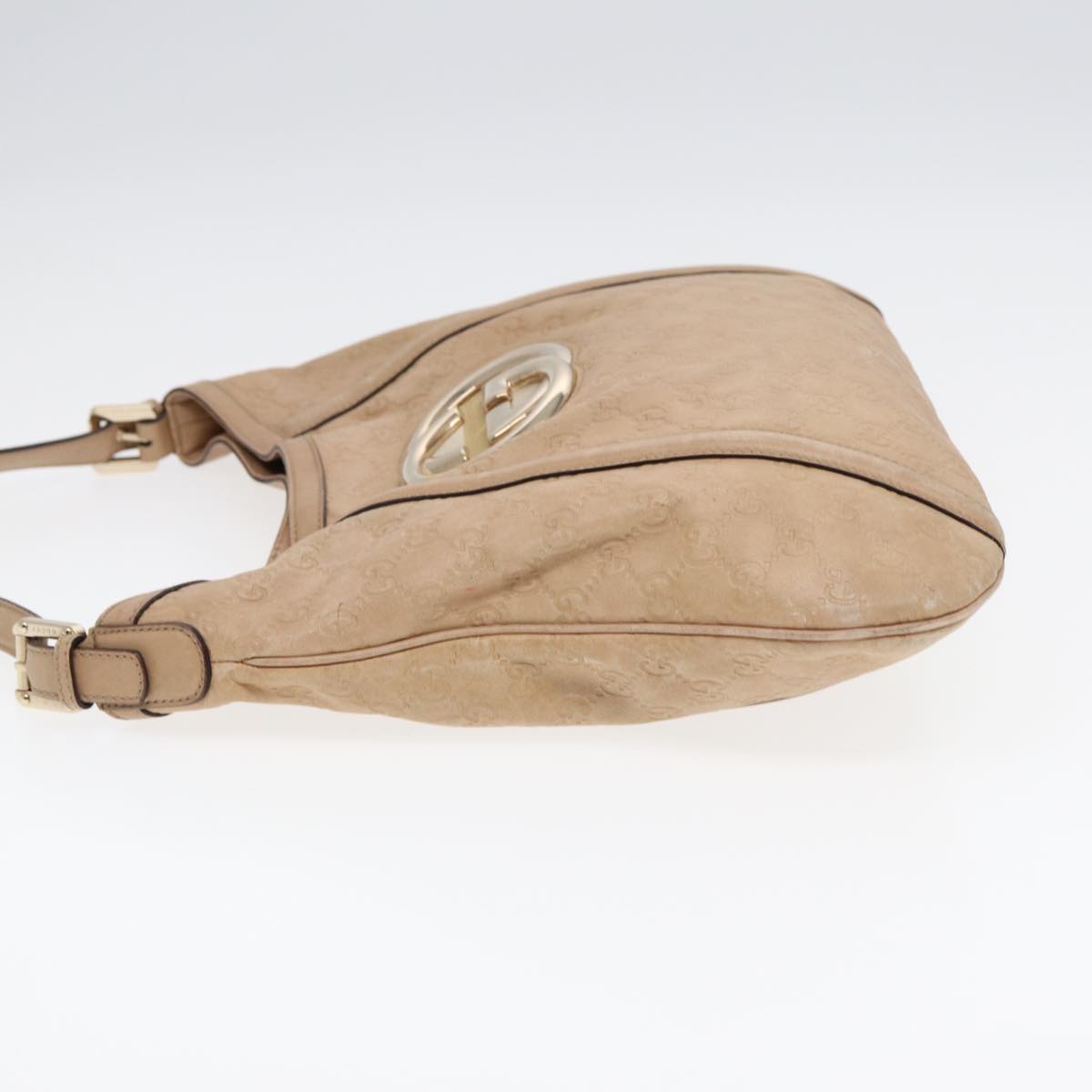 GUCCI GG Canvas Guccissima Interlocking Shoulder Bag Beige 162740 ep5234