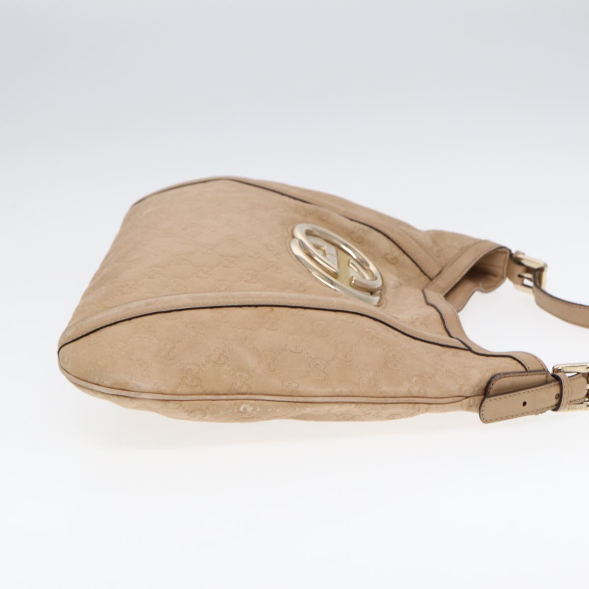 GUCCI GG Canvas Guccissima Interlocking Shoulder Bag Beige 162740 ep5234