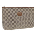 GUCCI GG Plus Supreme Clutch Bag PVC Beige ep5235