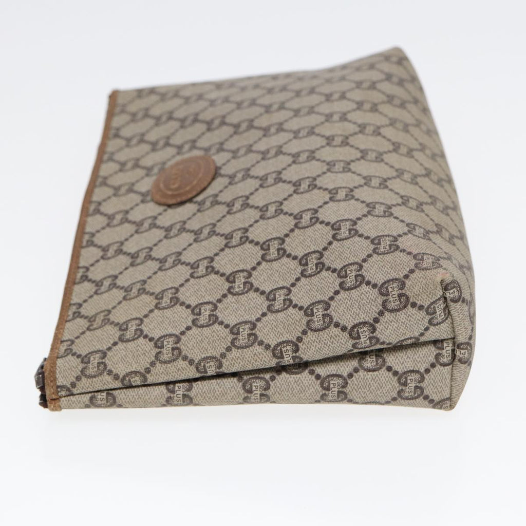 GUCCI GG Plus Supreme Clutch Bag PVC Beige ep5235