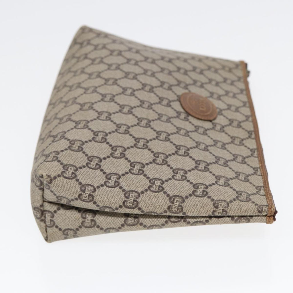 GUCCI GG Plus Supreme Clutch Bag PVC Beige ep5235