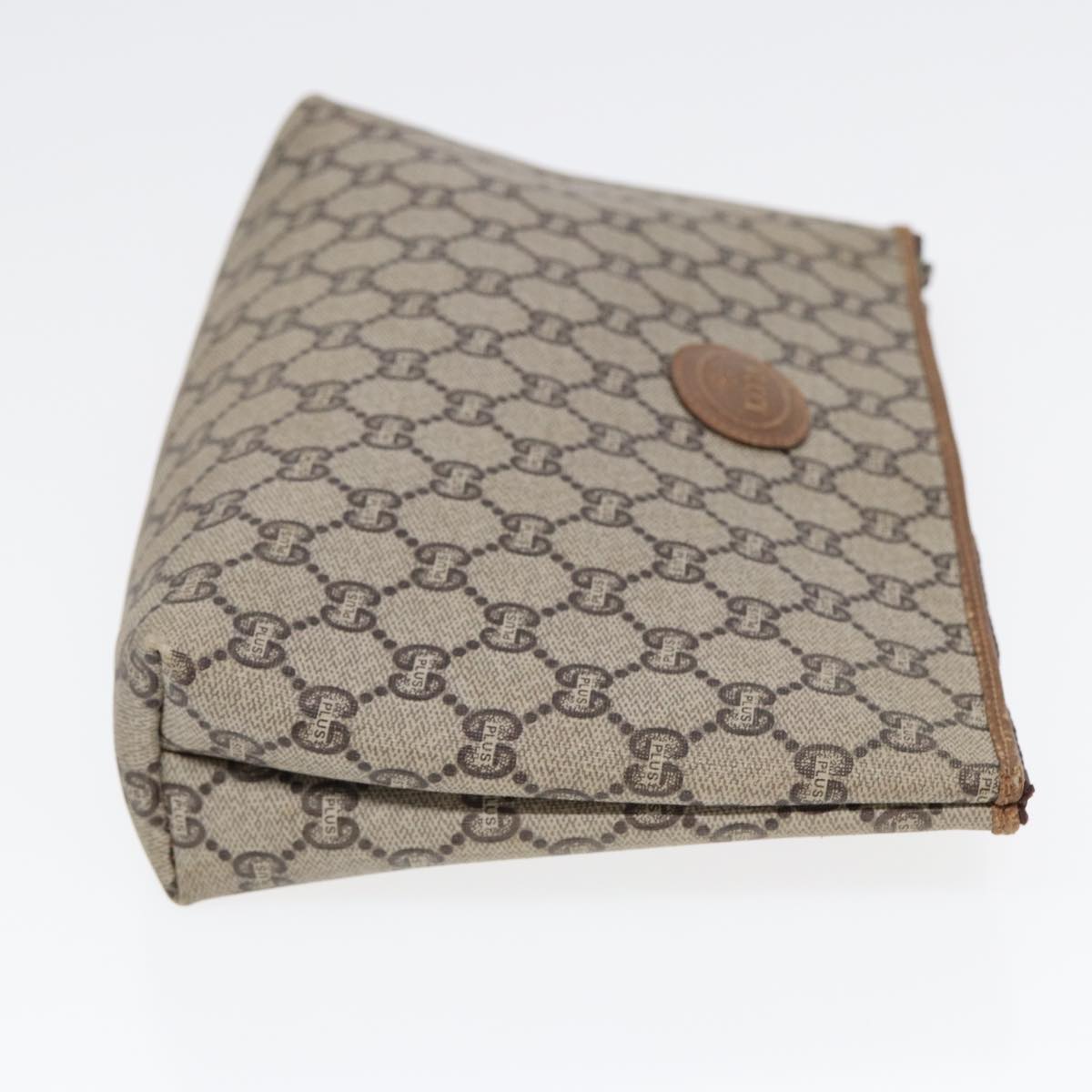 GUCCI GG Plus Supreme Clutch Bag PVC Beige ep5235