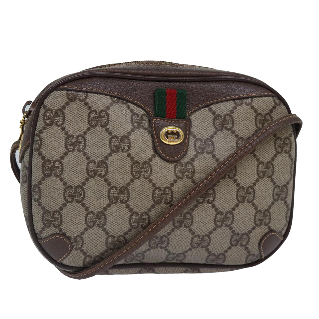 GUCCI GG Supreme Web Sherry Line Shoulder Bag Beige 001 904 2066 ep5238