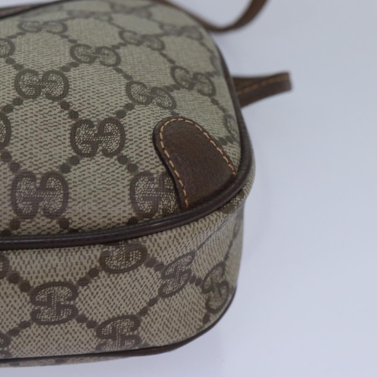 GUCCI GG Supreme Web Sherry Line Shoulder Bag Beige 001 904 2066 ep5238