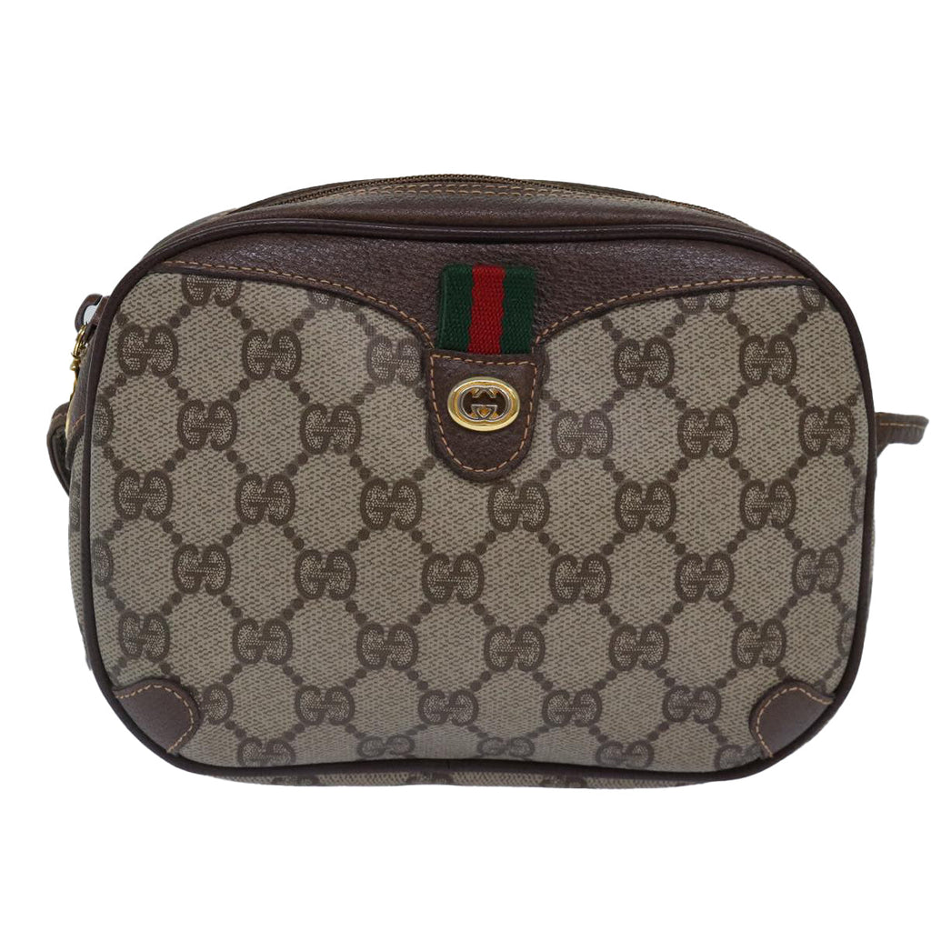 GUCCI GG Supreme Web Sherry Line Shoulder Bag Beige 001 904 2066 ep5238