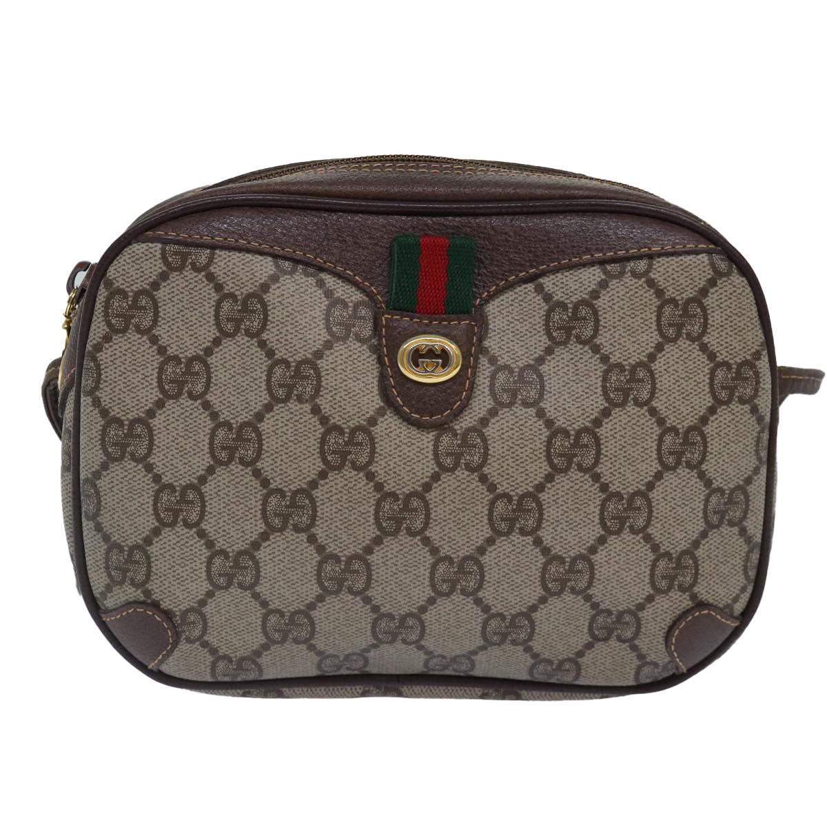 GUCCI GG Supreme Web Sherry Line Shoulder Bag Beige 001 904 2066 ep5238
