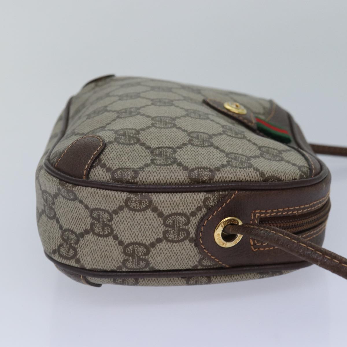 GUCCI GG Supreme Web Sherry Line Shoulder Bag Beige 001 904 2066 ep5238