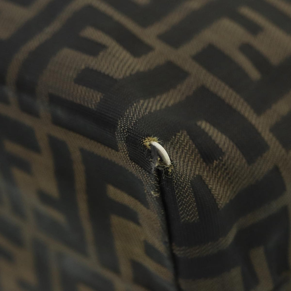 FENDI Zucca Canvas Hand Bag Brown Black Silver ep5241