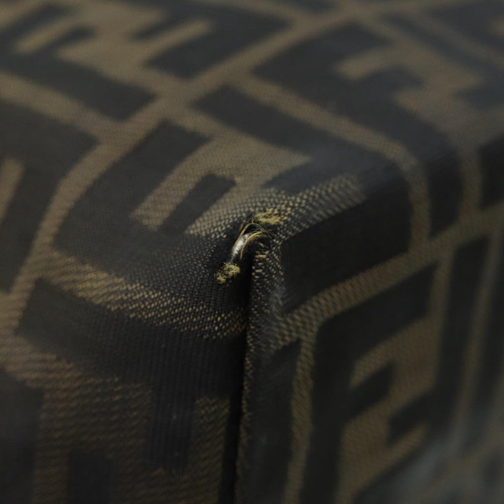 FENDI Zucca Canvas Hand Bag Brown Black Silver ep5241
