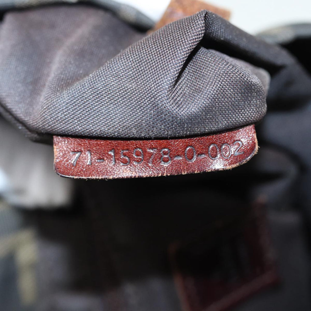 FENDI Zucca Canvas Hand Bag Brown Black Silver ep5241