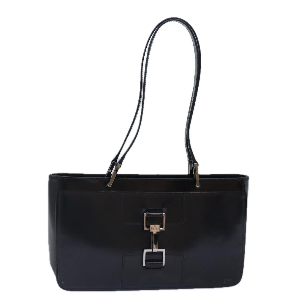 GUCCI Shoulder Bag Enamel Black Silver 002 1132 ep5243