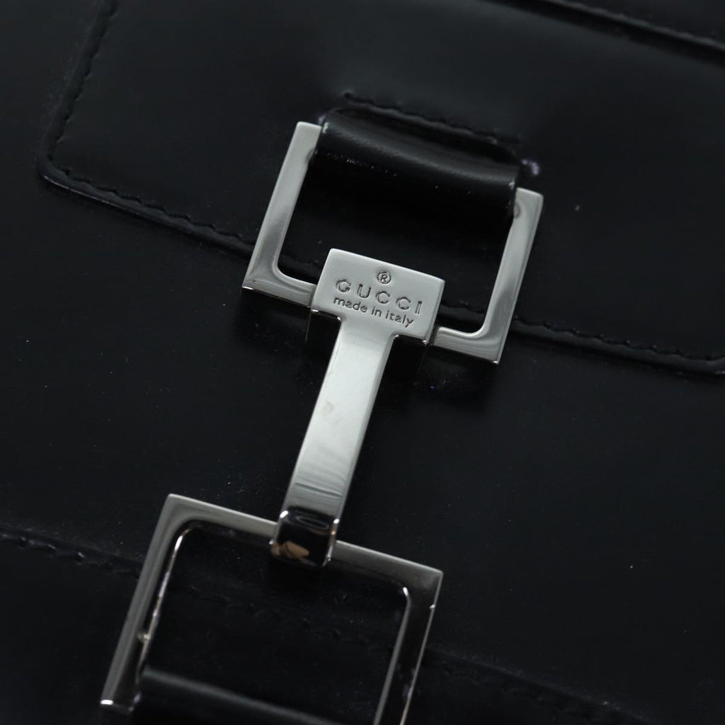 GUCCI Shoulder Bag Enamel Black Silver 002 1132 ep5243