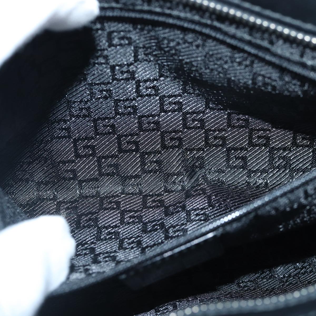 GUCCI Shoulder Bag Enamel Black Silver 002 1132 ep5243