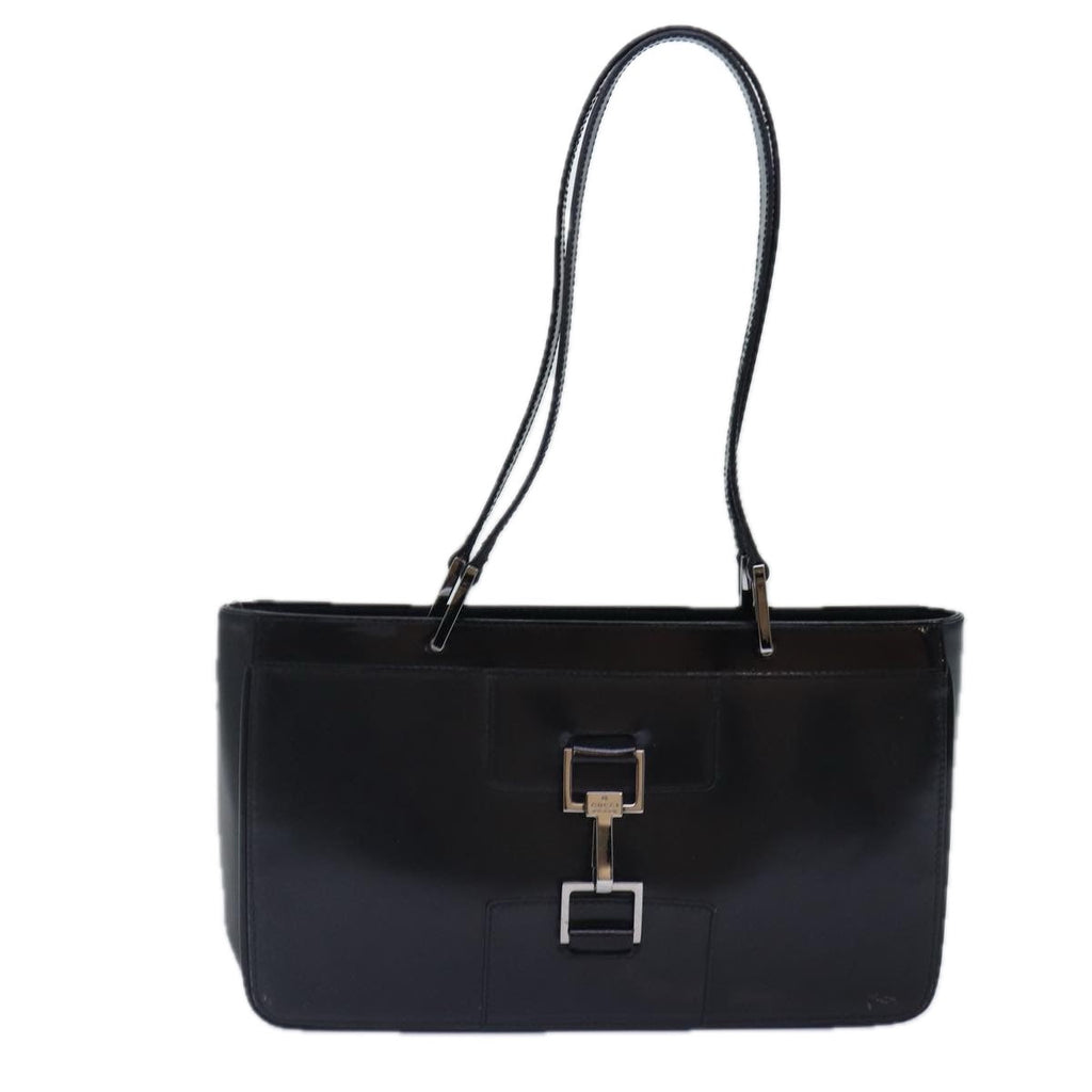 GUCCI Shoulder Bag Enamel Black Silver 002 1132 ep5243
