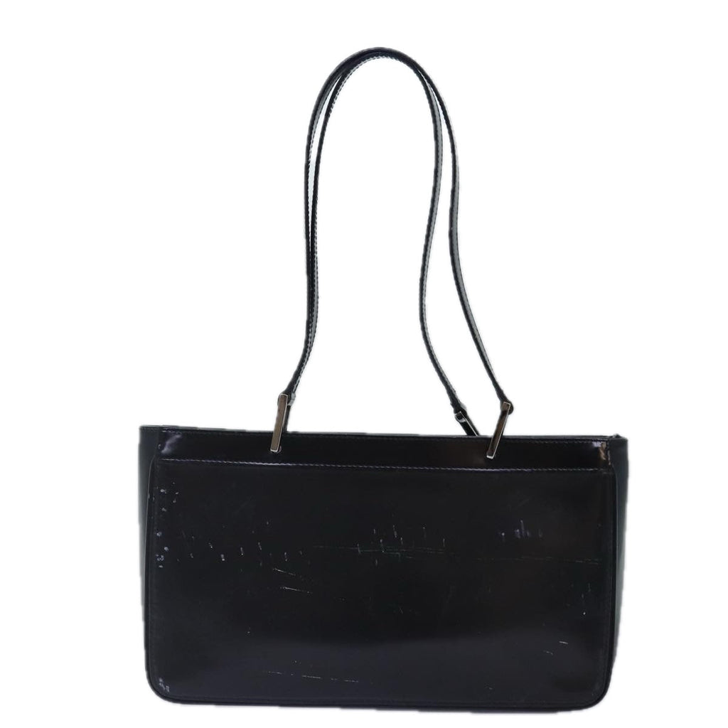 GUCCI Shoulder Bag Enamel Black Silver 002 1132 ep5243