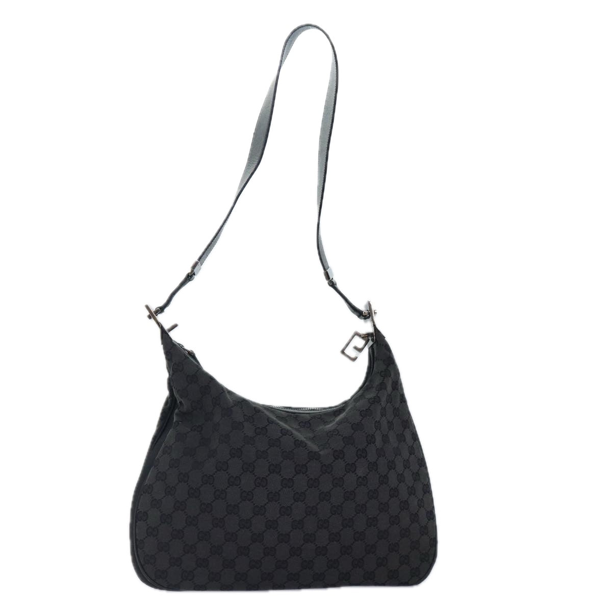 GUCCI GG Canvas Shoulder Bag Silver Black 001 3341 3444 ep5244