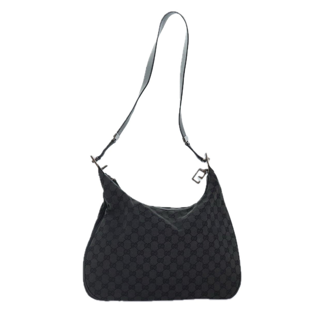 GUCCI GG Canvas Shoulder Bag Silver Black 001 3341 3444 ep5244
