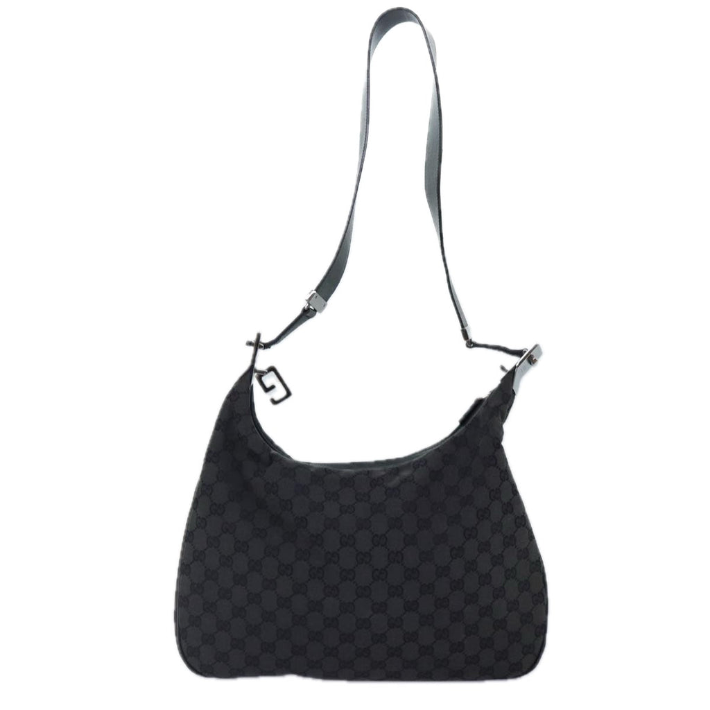 GUCCI GG Canvas Shoulder Bag Silver Black 001 3341 3444 ep5244