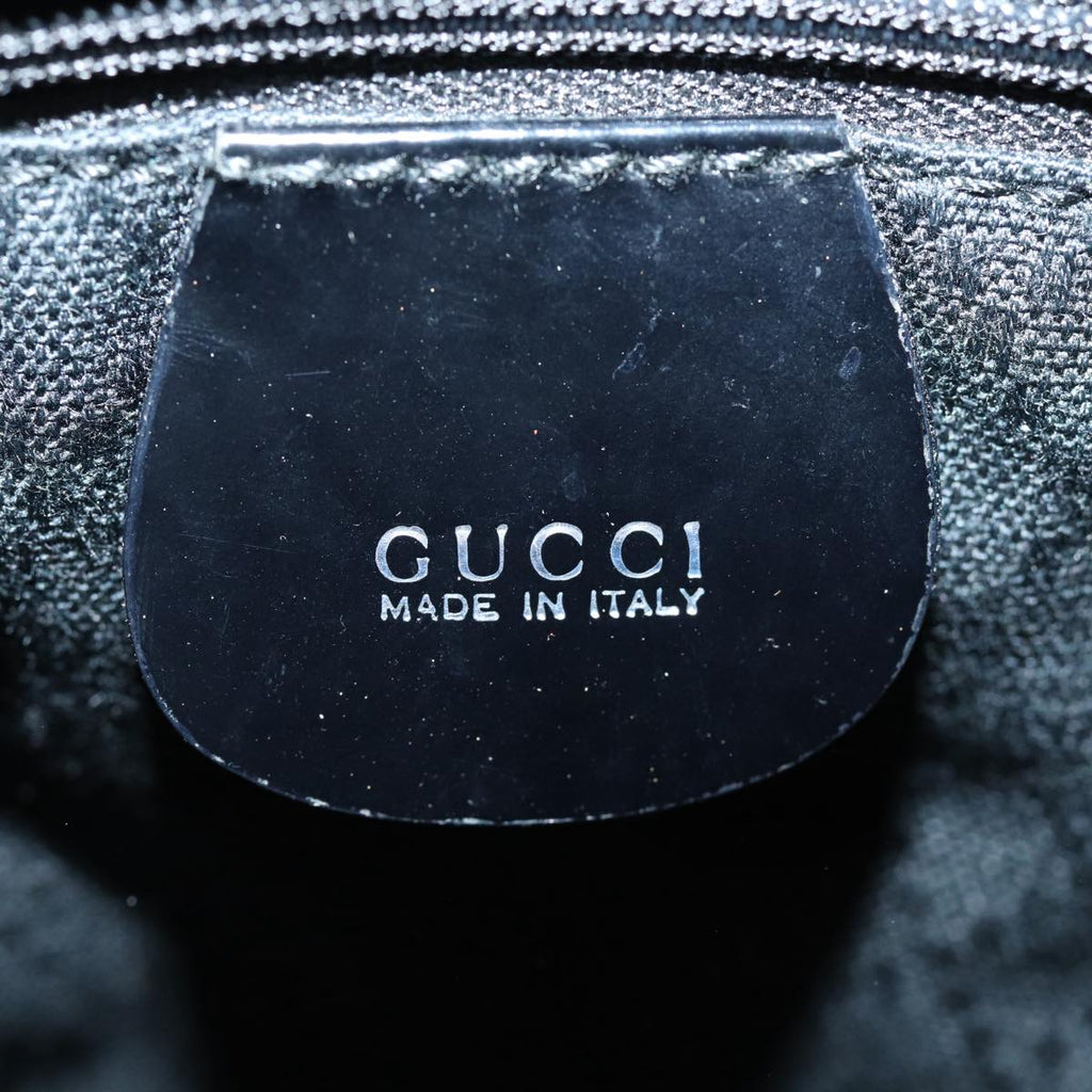 GUCCI Bamboo Hand Bag Canvas 2way Black Gold 000 1998 0540 ep5246