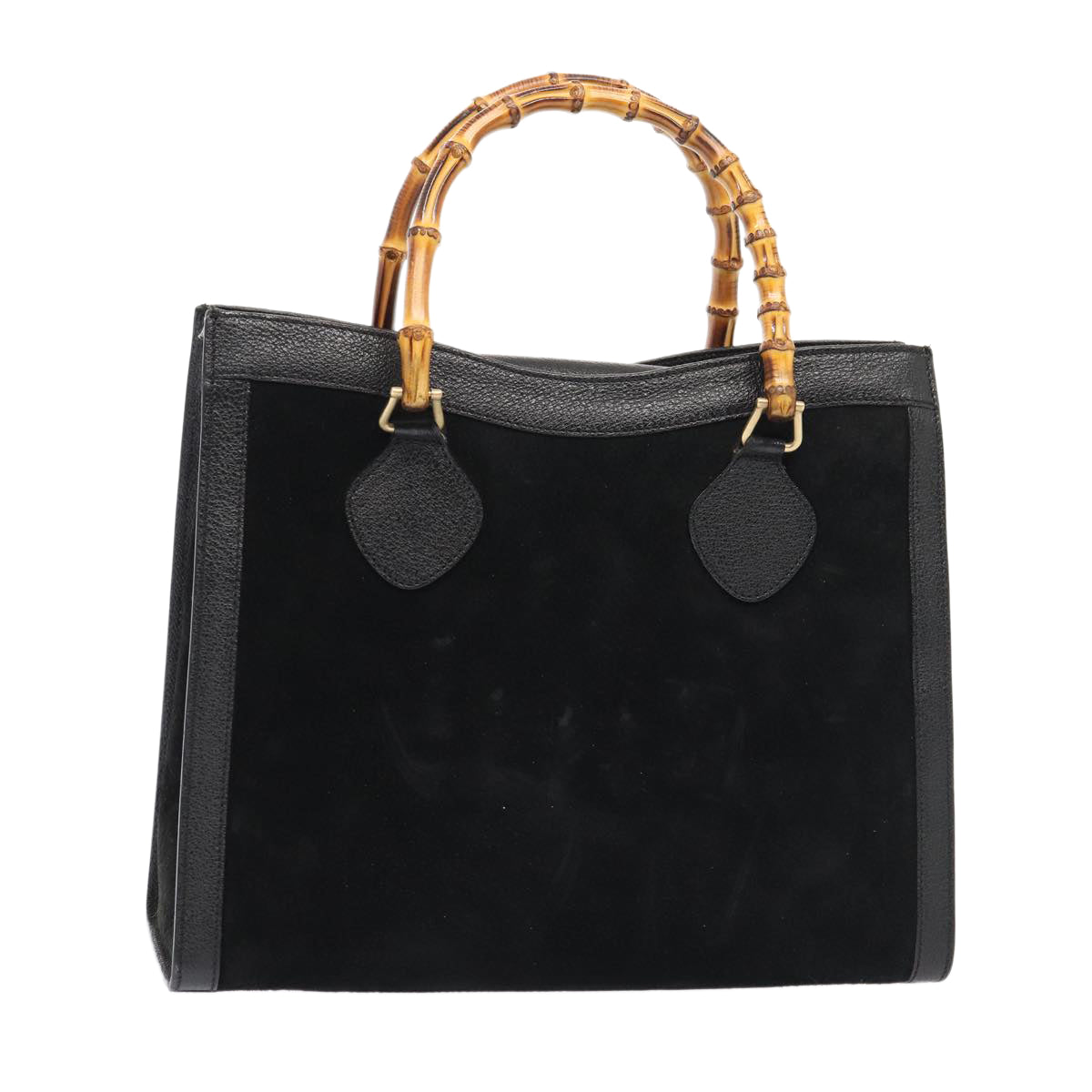 GUCCI Bamboo Hand Bag Suede Black Gold 002 2853 0260 0 ep5257