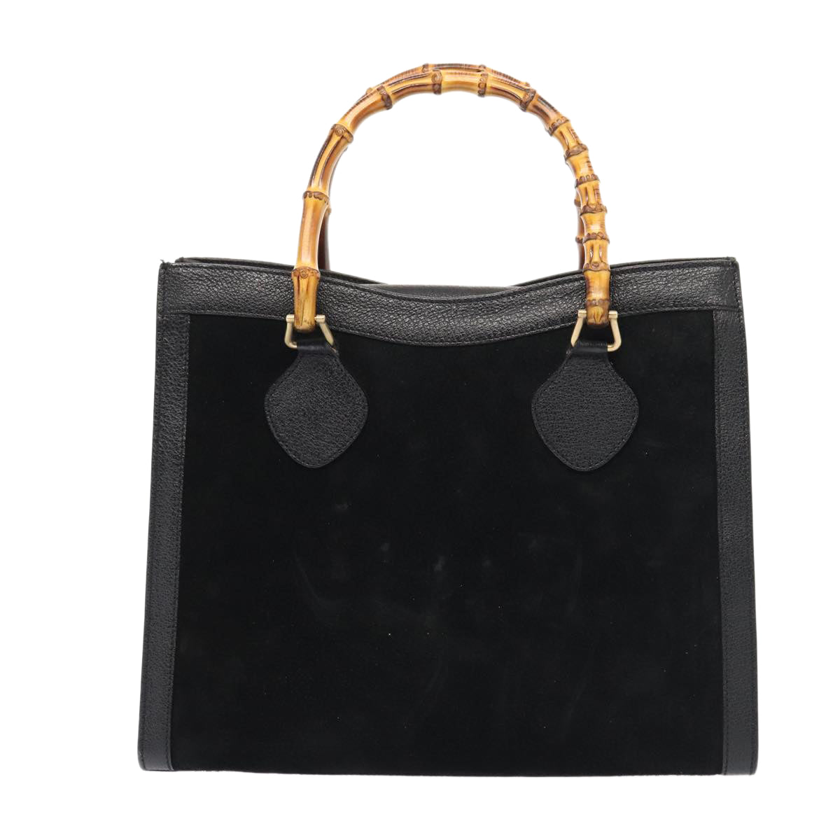 GUCCI Bamboo Hand Bag Suede Black Gold 002 2853 0260 0 ep5257