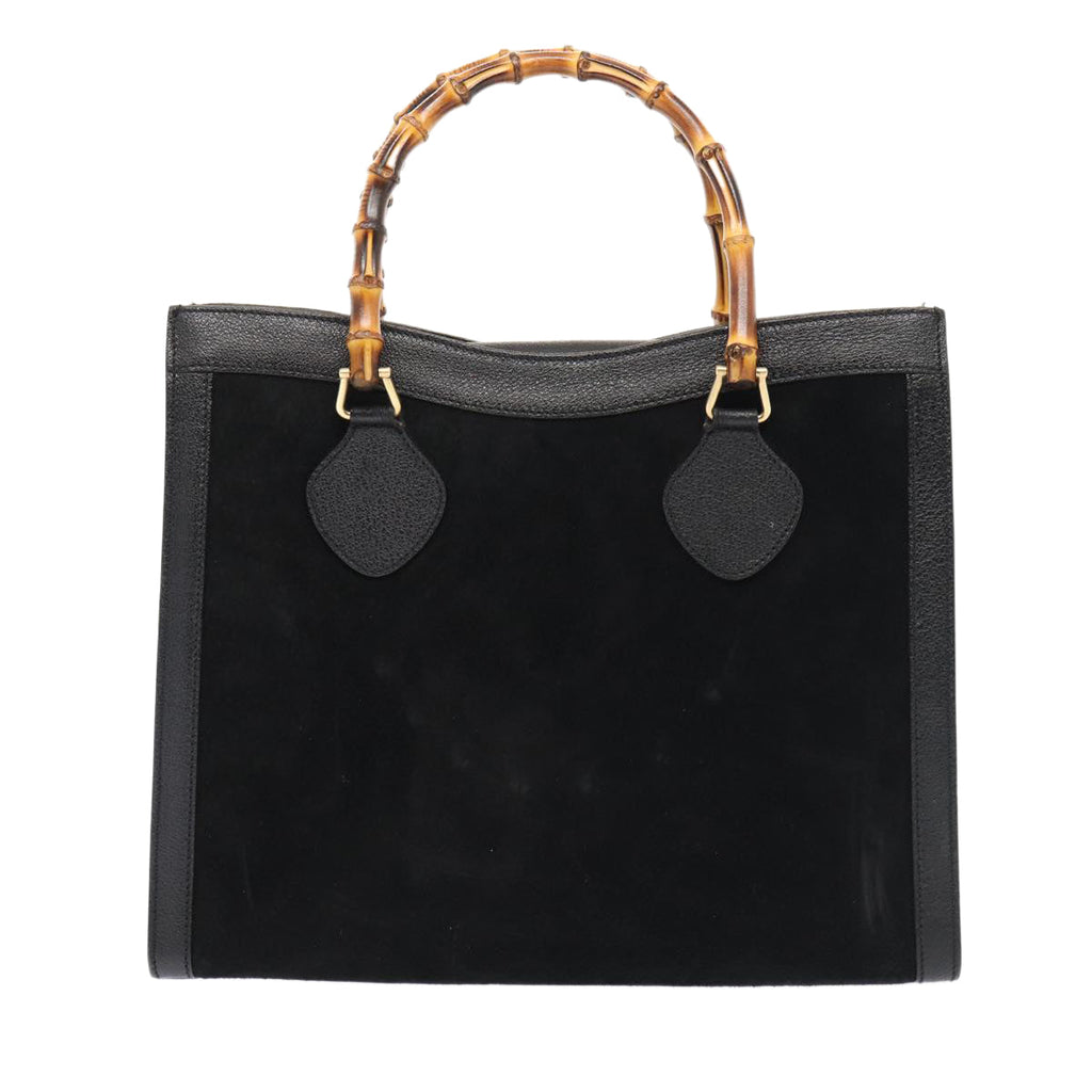 GUCCI Bamboo Hand Bag Suede Black Gold 002 2853 0260 0 ep5257